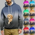 thumbnail image 1 of Oksale Unisex Cat Pouch Hoodie Sweatshirts Cozy Long Sleeve Gradient Sweatshirt with Kangaroo Pouch Soft Cozy Shirts Tops for Men Navy XXXL, 1 of 8