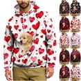 thumbnail image 1 of Oksale Valentines Day Hoodies for Men with Kangaroo Pouch Pet Carrier Sweatshirts Loose Long Sleeve Oversized Sweatshirt Cute Graphic Fashion Clothing Multicolor L, 1 of 8