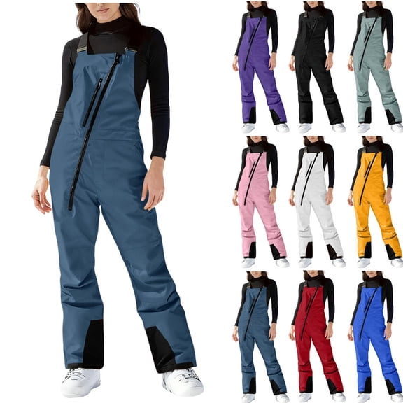 Oksale Waterproof Snowsuits for women Plus Size One Piece Windproof Fashion Ski Suit Snow Bib Insulated Jumpsuit for Cold Weather 2025 Navy XXXL