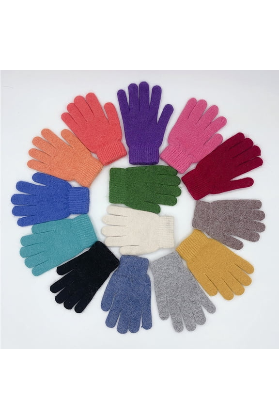 Winter Gloves Mittens for Women Warm Windproof Gloves Solid Color Glove for Outdoor Active Oudoors Purple Free Size