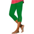 thumbnail image 1 of Oksale Womens Capri Leggings Summer Slim Petite Capris Cozy Lightweight Cutout Cropped Trousers for Workout 2026 Green S, 1 of 6