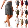 thumbnail image 1 of Oksale Womens Cargo Shorts Stretch High Waisted Bermuda Shorts with Pockets Casual Cozy Climbing Hiking Shorts Gray XL, 1 of 7