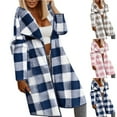 thumbnail image 1 of Oksale Womens Check Jackets Fuzzy Fleece Midi Shacket Jacket Open Front Fall Winter Coats Soft Long Sleeve Lapel Overcoats Warm Cozy Outerwear for Outside 2025 Pink S, 1 of 8