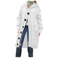 thumbnail image 1 of Oksale Womens Chunky Cardigan Sweaters Long with Buttons and Pockets Long Sleeve Hoodie Cardigans Duster Cable Knit Tops Warm Winter Clothes Outerwear White L, 1 of 6