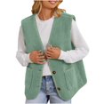 thumbnail image 1 of Oksale Womens Fleece Vest Trendy Button Down Vest with Pockets Solid Color Sleeveless Jackets Tank Jacket Soft Lightweight Comfy Outwear 2025 Green XXL, 1 of 6