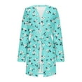 thumbnail image 1 of Oksale Womens Floral Graphic Robes with Belt Cozy Long Sleeve Bath Robe Super Soft Mini Bathrobes for Home Plus Size Loungewear Mint Green XXL, 1 of 6