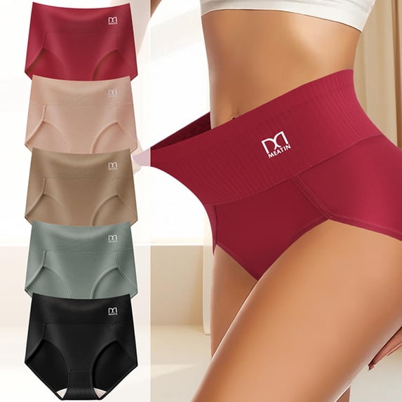 Oksale Womens High Waisted Underwear Tummy Control Seamless Briefs Soft Breathable Butt Lifting Panties Brown XL