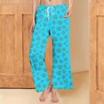 thumbnail image 1 of Oksale Womens Pajama Pants Soft Comfy Stretch Sleep Lounge Pants Cute Graphic Sleepwear Elastic Drawstring Pj Pants Casual Wide Leg Sleepwear Pants 2025 Blue M, 1 of 6