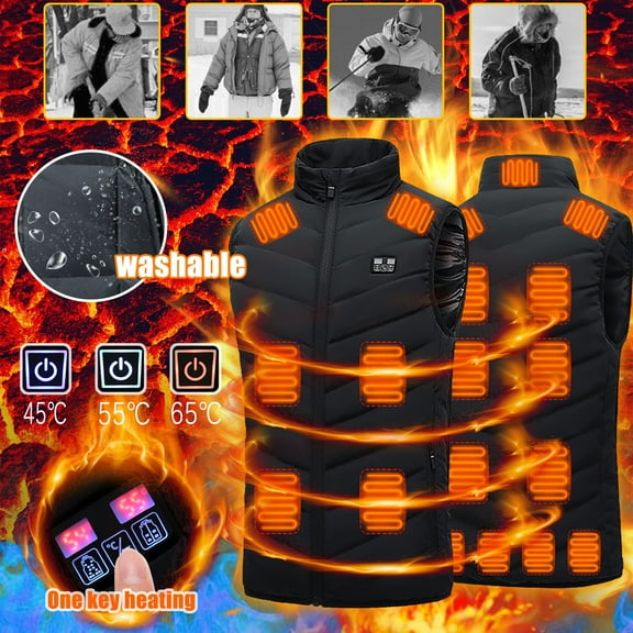 Oksale Womens Smart Warming Heated Vest without Battery Winter Unisex Jackets for Skiing Snowboarding Active Outdoor Black M