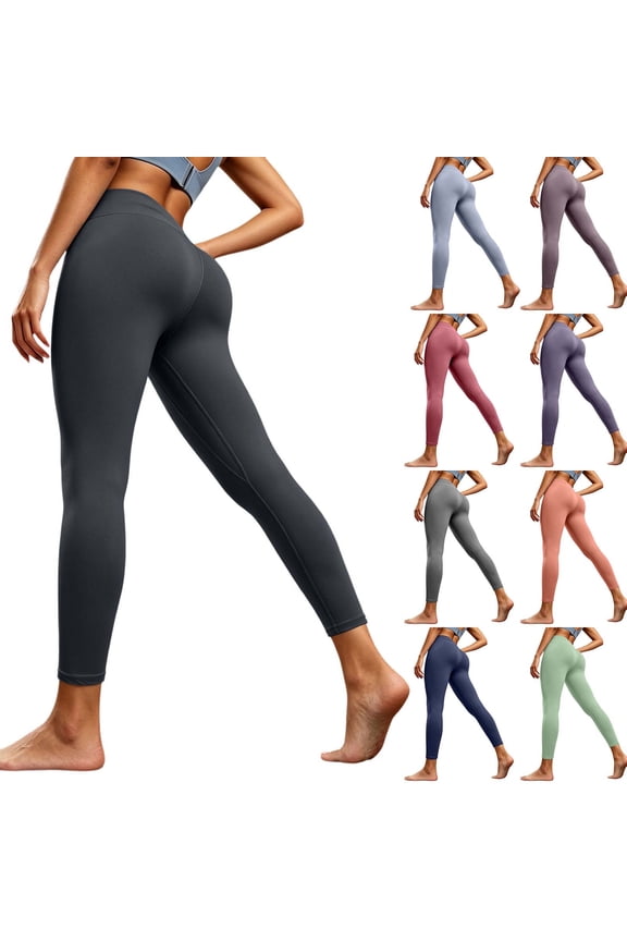 Workout Leggings for Women High Waisted Stretch Tummy Control Yoga Pants Slim Lightweight Butt Lifting Legging Pants Gray S