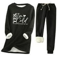 thumbnail image 1 of Oksale Yes I'm Cold Sweatsuits for Women 2 PC Fuzzy Fleece Sweatshirts Soft Cozy Drawstring Sweatpants Active Winter Outfit Sets Black S, 1 of 3