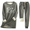 thumbnail image 1 of Oksale Yes I'm Cold Sweatsuits for Women 2 PC Fuzzy Fleece Sweatshirts Soft Cozy Drawstring Sweatpants Active Winter Outfit Sets Dark Gray L, 1 of 3