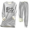 thumbnail image 1 of Oksale Yes I'm Cold Sweatsuits for Women 2 PC Fuzzy Fleece Sweatshirts Soft Cozy Drawstring Sweatpants Active Winter Outfit Sets Gray S, 1 of 3
