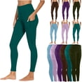 thumbnail image 1 of Oksale Yoga Pants with Pockets for Women Plus Size High Waisted Leggings Tummy Control Mositure Wicking Cotton Leggings Slim Cozy Trousers Green 3XL, 1 of 9