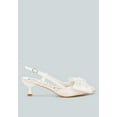 thumbnail image 1 of Okshak Satin Bow Slingback Sandals, 1 of 11