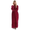 thumbnail image 1 of Oksun Womens Zip up Bathrobes Long Plush Fleece Warm Robe Rose Red L, 1 of 5