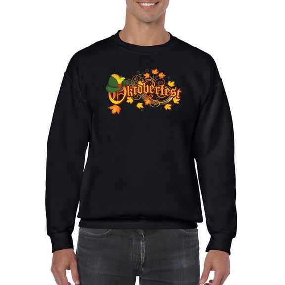Oktoberfest Autumn Garland Sweatshirt Men - Men Sweatshirt, Black, 5XL