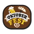 thumbnail image 1 of Oktoberfest Banner Beer Sausage Pretzel Applique Multi-Color Embroidered Hook & Loop Patch - 3.5 Inch Large, 1 of 5