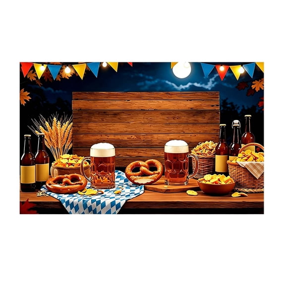 Oktoberfest Bavarian Themed Photography Backdrop Banner 110x180cm, Festival Party Decor Background Cloth