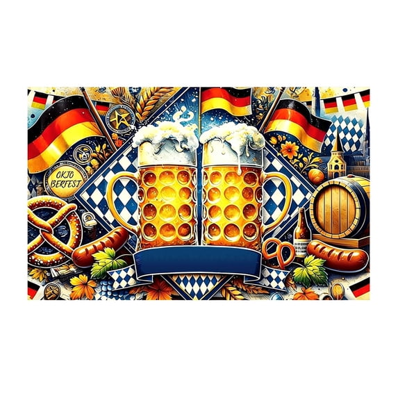 Oktoberfest Bavarian Themed Photography Backdrop Banner 110x180cm, Festival Party Decor Background Cloth