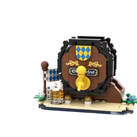 Oktoberfest Beer Barrel 268 PCS Building Block Decor Model, Ages 12+