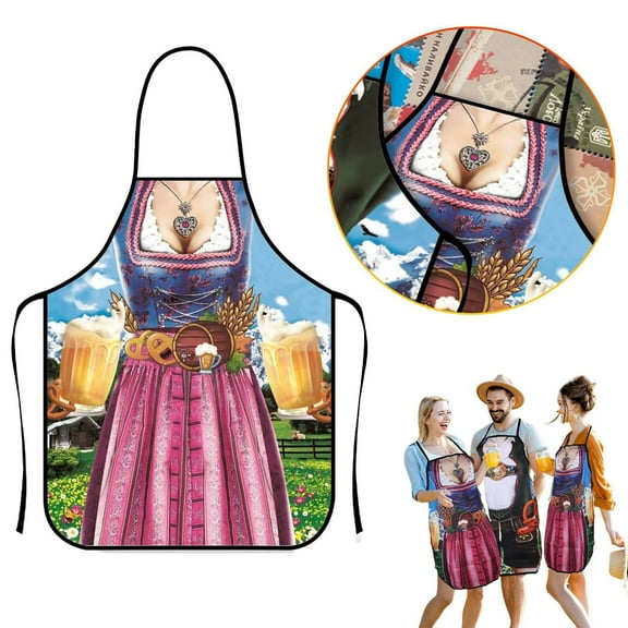 Oktoberfest Beer Festival Party Apron Bavarian Design Adjustable Cooking and BBQ ApronforMen and Women
