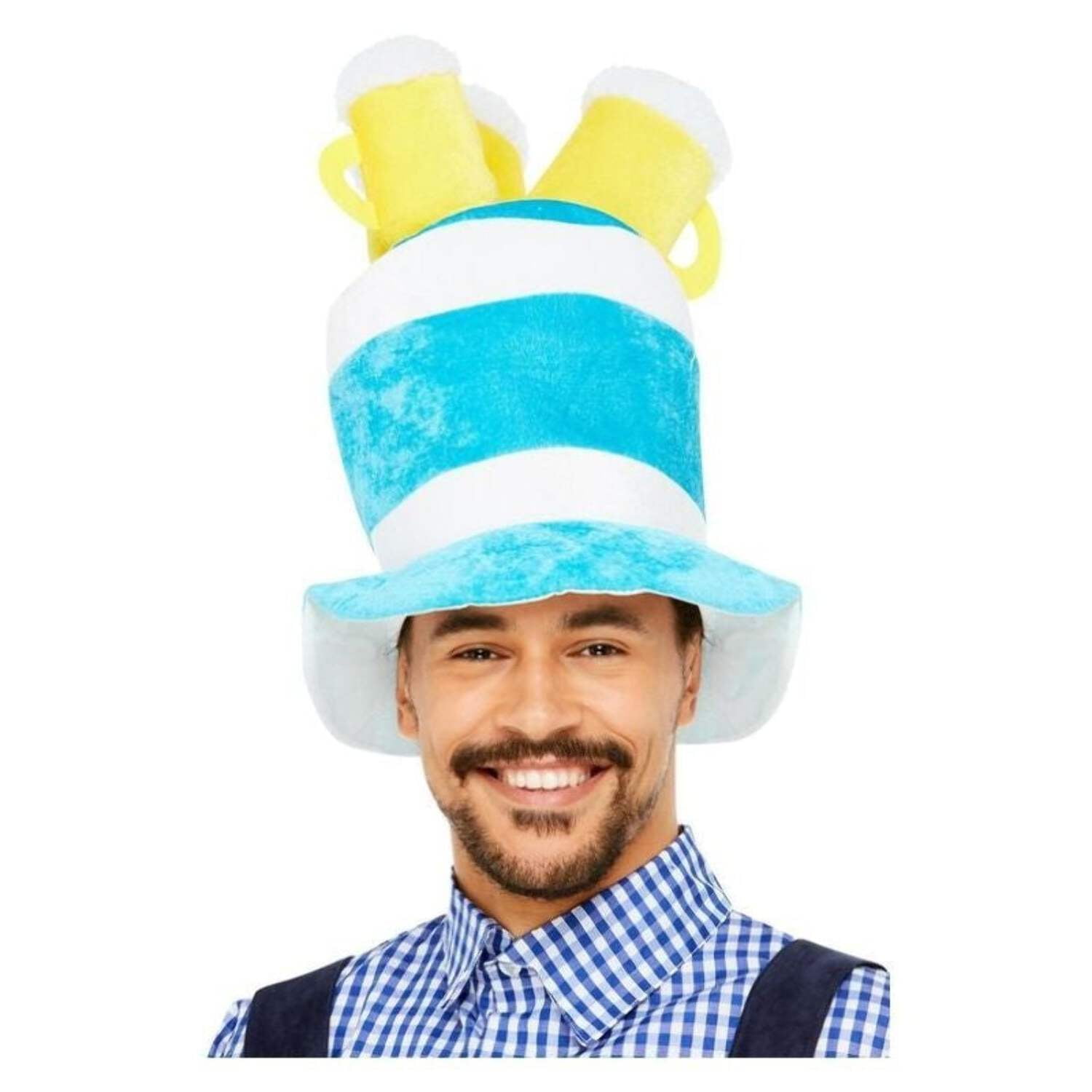 Oktoberfest Beer Hat Yellow with Handle Fun Costume Accessory