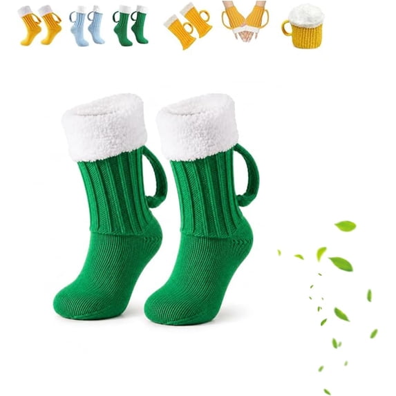 Oktoberfest Beer Mug Socks with Handles Men, Medieval Brewboot Mug Socks for Men & Women.