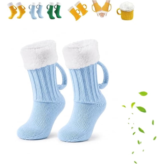 Oktoberfest Beer Mug Socks with Handles Men, Medieval Brewboot Mug Socks for Men & Women.