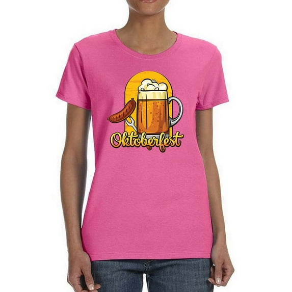 Oktoberfest Beer Mug W Sausage T-Shirt Women -Image by Shutterstock, Female 3X-Large