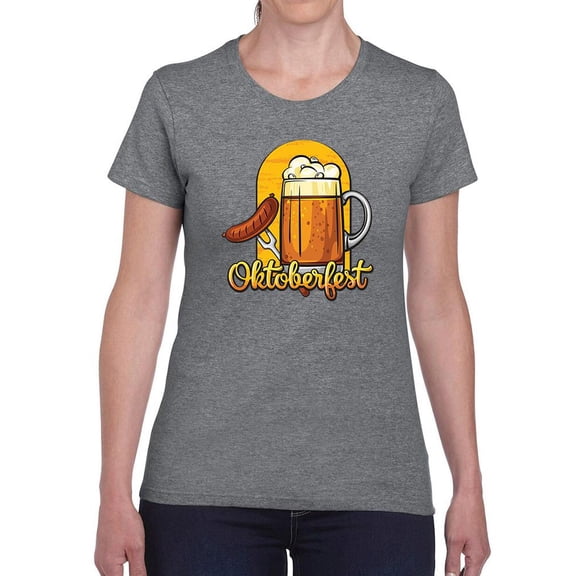 Oktoberfest Beer Mug W Sausage T-Shirt Women -Image by Shutterstock, Female 4X-Large