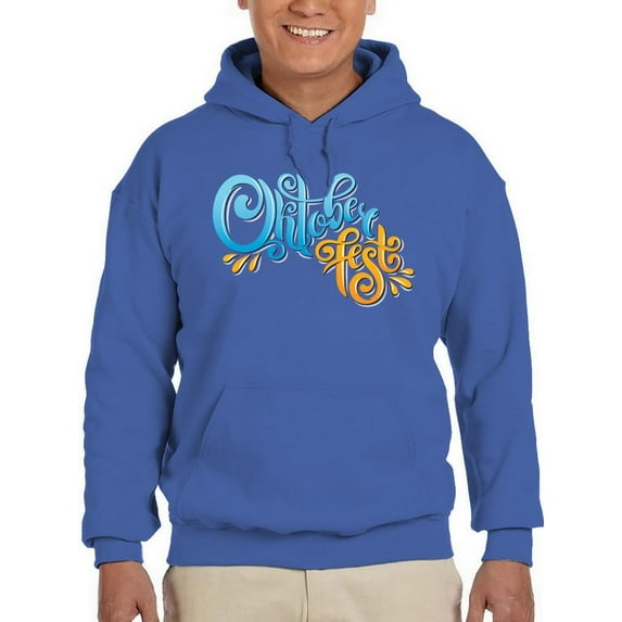 Oktoberfest Blue And Orange Hoodie Men -Image by Shutterstock, Male Medium