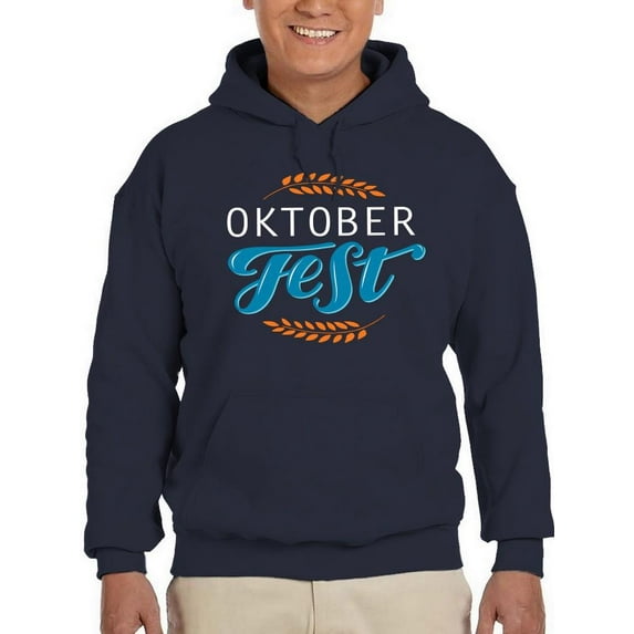 Oktoberfest Blue Lettering Hoodie Men -Image by Shutterstock, Male Medium