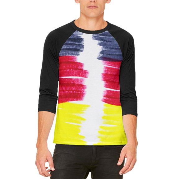 Oktoberfest Color Me German Mens Raglan T Shirt White-Black SM