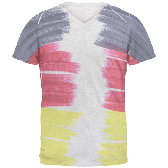 Oktoberfest Color Me German Mens Soft V-Neck T Shirt Heather White LG