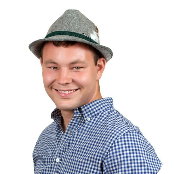Oktoberfest Costume Felt Fedora Party Hat Gray