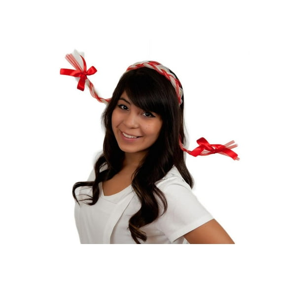 Oktoberfest Costume Functioning Blinking Lights Braids Red