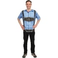 thumbnail image 1 of Oktoberfest Costume Lederhosen Realistic Faux Blue Shirt, 1 of 3