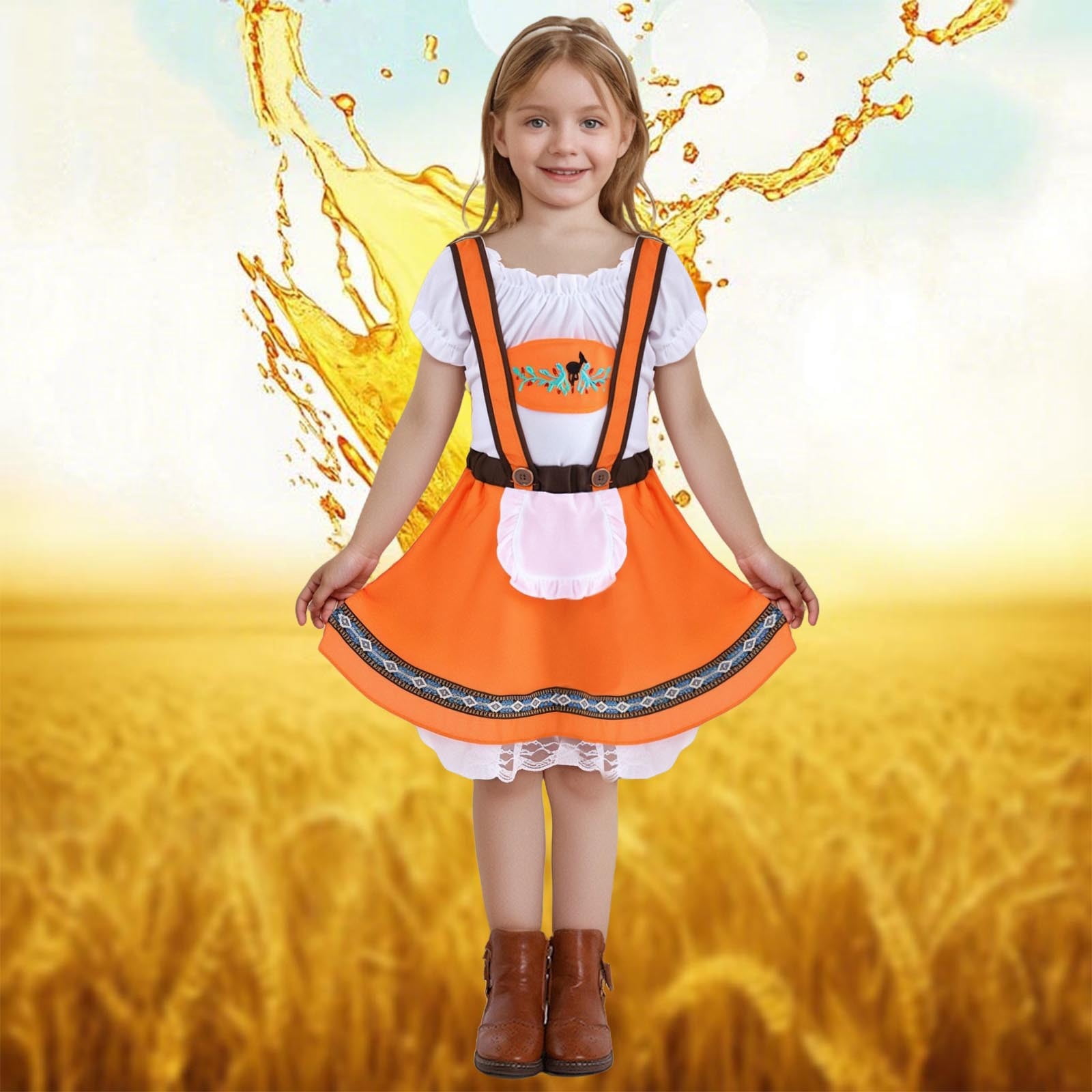 Victorian School Girl Costume For Girls - Size Medium, Polyester Dress, Theatrical & Dress-Up Outfit