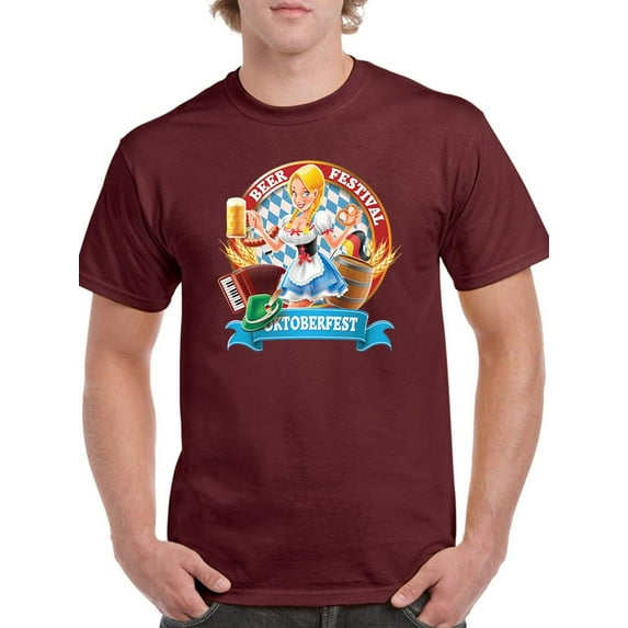 Oktoberfest Cute Girl T-Shirt Men -Image by Shutterstock, Male 3X-Large