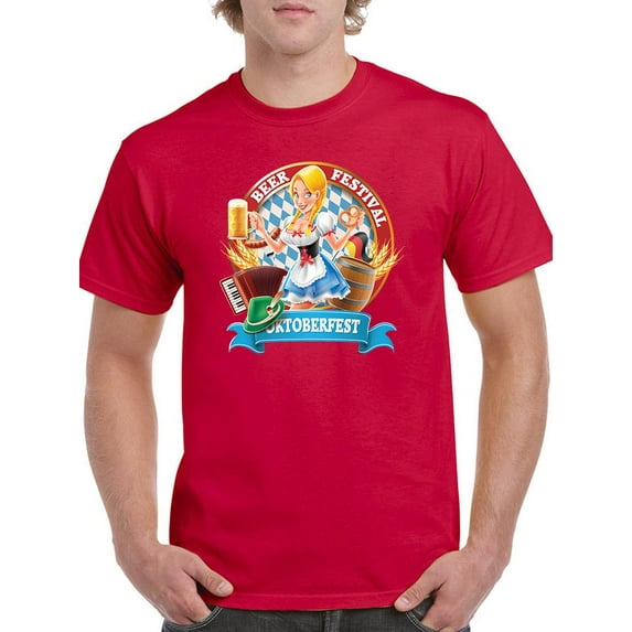 Oktoberfest Cute Girl T-Shirt Men -Image by Shutterstock, Male 4X-Large