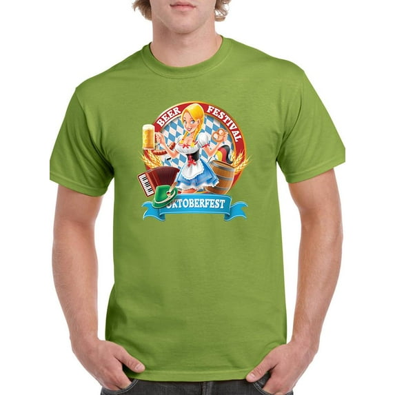 Oktoberfest Cute Girl T-Shirt Men -Image by Shutterstock, Male Medium