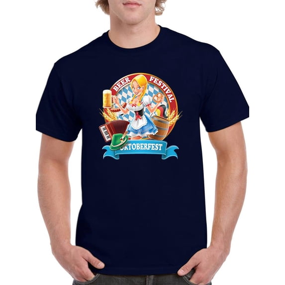Oktoberfest Cute Girl T-Shirt Men -Image by Shutterstock, Male Medium