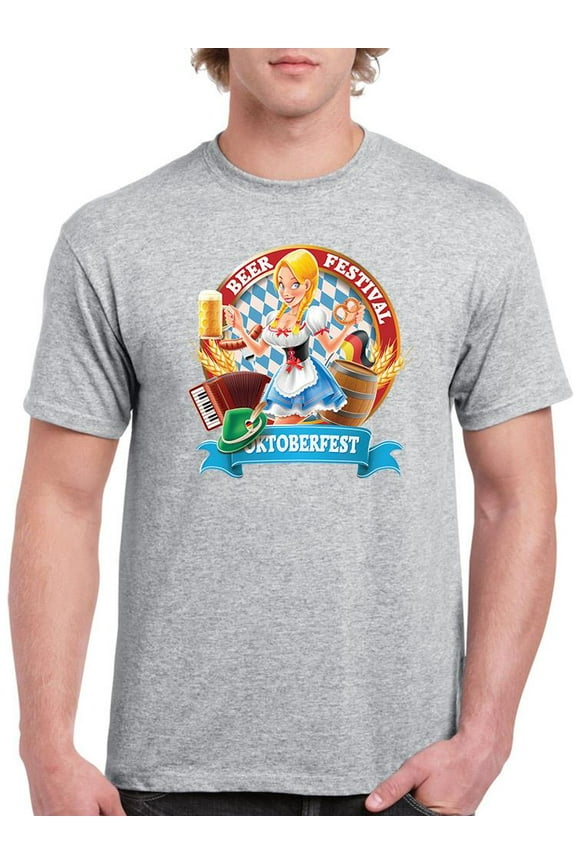 Oktoberfest Cute Girl T-Shirt Men -Image by Shutterstock, Male Medium