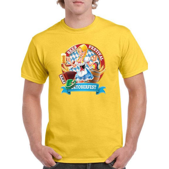 Oktoberfest Cute Girl T-Shirt Men -Image by Shutterstock, Male x-Large