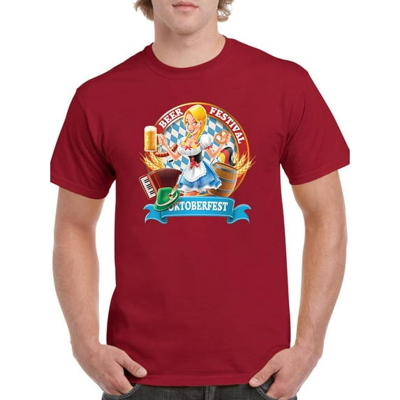 Oktoberfest Cute Girl T-Shirt Men -Image by Shutterstock, Male x-Large