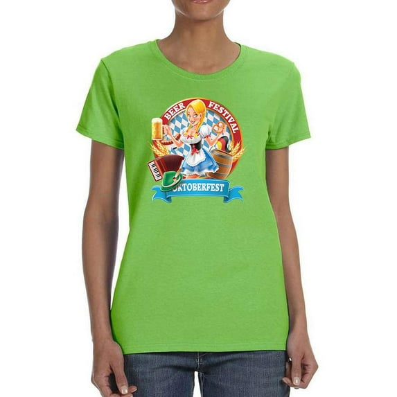 Oktoberfest Cute Girl T-Shirt Women -Image by Shutterstock, Female 3X-Large