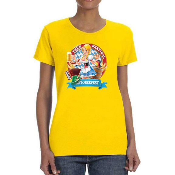 Oktoberfest Cute Girl T-Shirt Women -Image by Shutterstock, Female 4X-Large