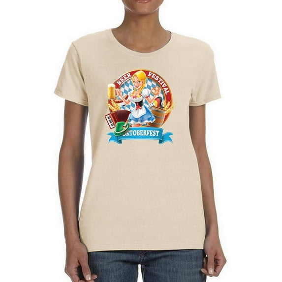 Oktoberfest Cute Girl T-Shirt Women -Image by Shutterstock, Female 4X-Large