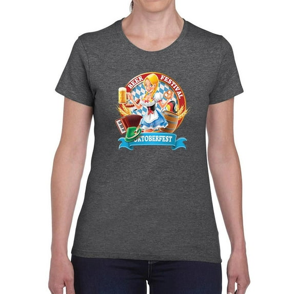 Oktoberfest Cute Girl T-Shirt Women -Image by Shutterstock, Female Medium
